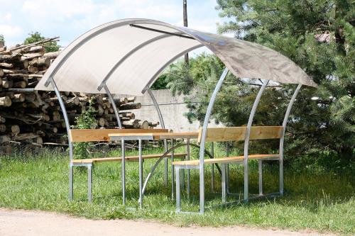 zahradní zastřešená lavička LANITPLAST ALTA 3 / čirý PC 8 mm