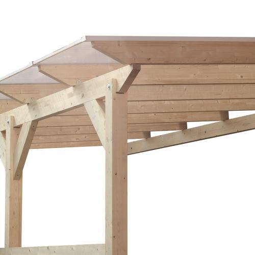 dřevěná pergola KARIBU CLASSIC 1A (64537) natur / čirý PC 10 mm