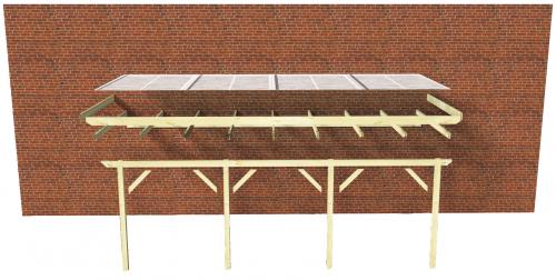 dřevěná pergola KARIBU CLASSIC 1A (64537) natur / čirý PC 10 mm