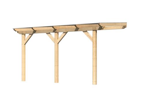 dřevěná pergola KARIBU CLASSIC 1B (64655) natur / čirý PC 10 mm
