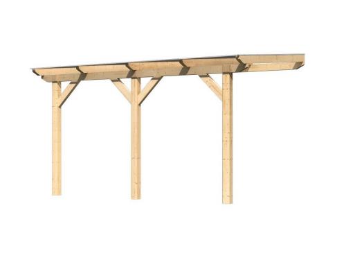 dřevěná pergola KARIBU CLASSIC 3B (64659) natur / čirý PC 10 mm