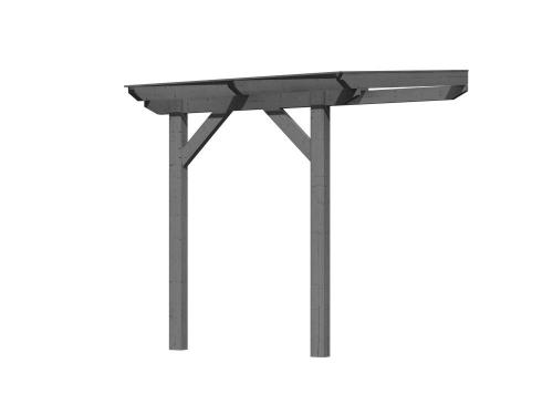 dřevěná pergola KARIBU CLASSIC 1A (89240) terragrau / čirý PC 10 mm