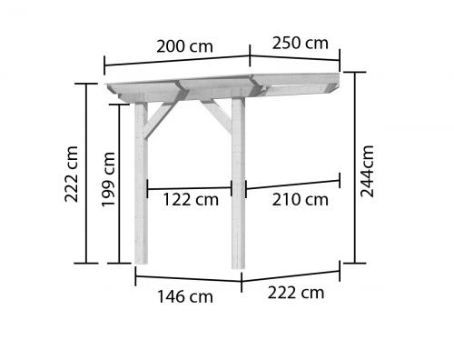 dřevěná pergola KARIBU CLASSIC 1A (89237) bílá / čirý PC 10 mm