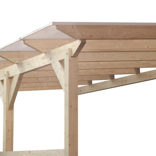 dřevěná pergola KARIBU CLASSIC 1B (89241) terragrau / čirý PC 10 mm