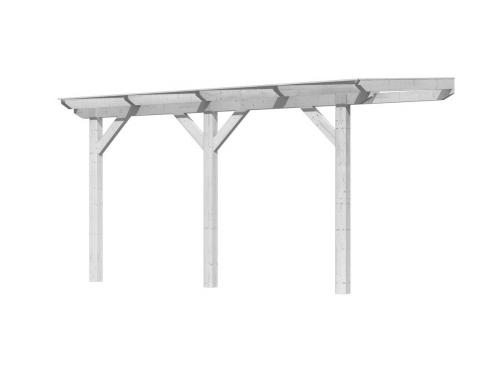 dřevěná pergola KARIBU CLASSIC 1B bílá (89238) / čirý PC 10 mm