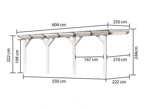 dřevěná pergola KARIBU CLASSIC 1C (89239) bílá / čirý PC 10 mm