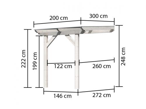 dřevěná pergola KARIBU CLASSIC 2A (89243) bílá / čirý PC 10 mm