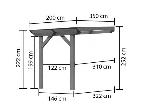 dřevěná pergola KARIBU CLASSIC 3A (89252) terragrau / čirý PC 10 mm