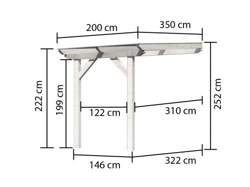 dřevěná pergola KARIBU CLASSIC 3A (89249) bílá / čirý PC 10 mm