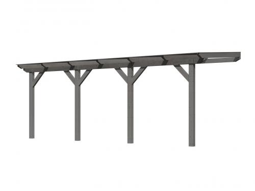 dřevěná pergola KARIBU CLASSIC 3C (89254) terragrau / čirý PC 10 mm