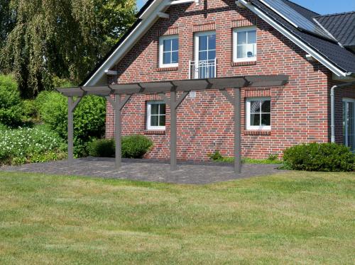 dřevěná pergola KARIBU CLASSIC 3C (89254) terragrau / čirý PC 10 mm