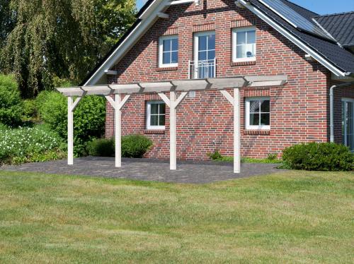 dřevěná pergola KARIBU CLASSIC 3C (89251) bílá / čirý PC 10 mm