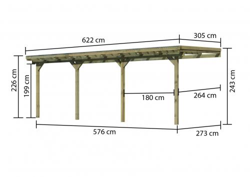 dřevěná pergola KARIBU ECO 2C (64651)