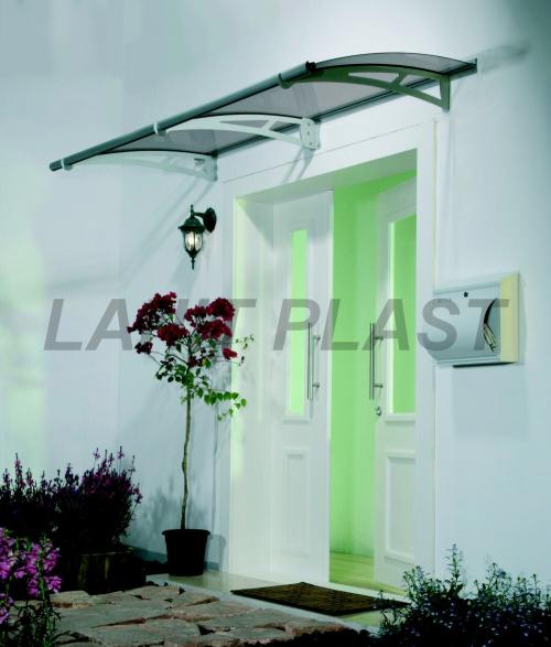vchodová stříška AQUILA 2050 šířka 2050 mm, šedá + šedé plexi
