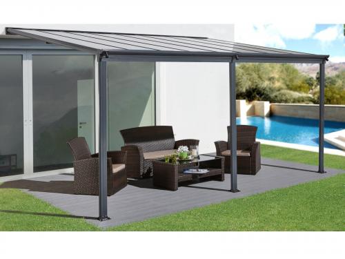 hliníková pergola LANITPLAST WALL 53 antracit + čirý PC - V49