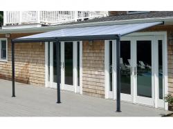 hliníková pergola LANITPLAST WALL 53 antracit + čirý PC - V49