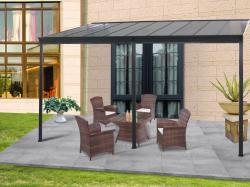 hliníková pergola LANITPLAST WALL 53 antracit + čirý PC - V49
