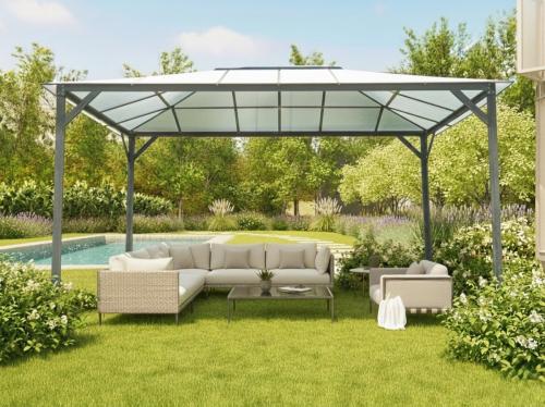 zahradní altán LANITPLAST 43 antracit + čirý PC