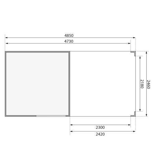 dřevěný domek KARIBU QUBIC 1 + přístavek 240 cm (79847) natur