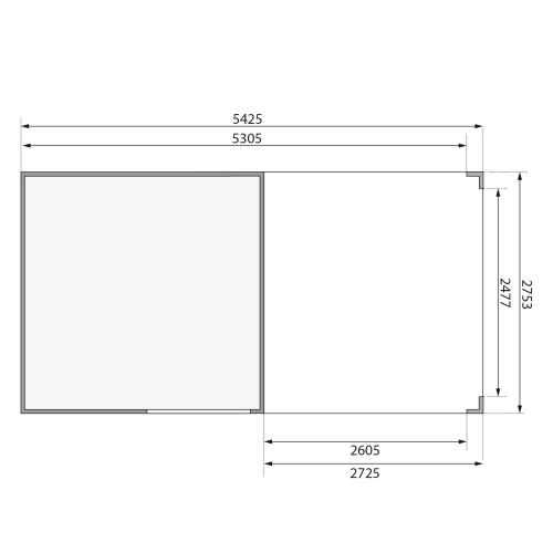 dřevěný domek KARIBU QUBIC 2 + přístavek 270 cm (88528) natur