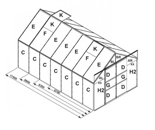 náhradné presklenie pre skleník VITAVIA URANUS 9900 PC 6 mm