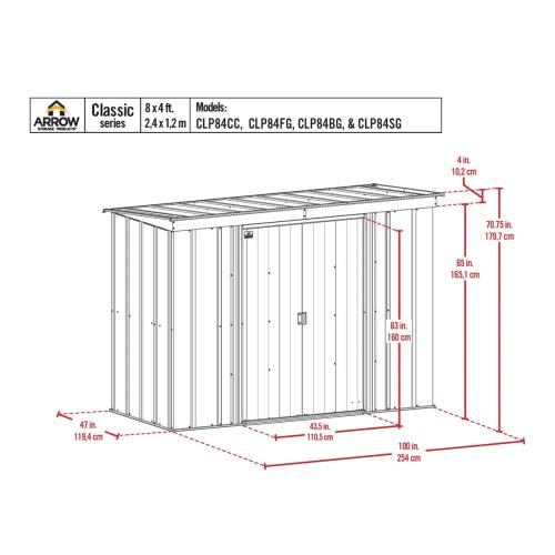 zahradní domek ARROW CLP 84 antracit