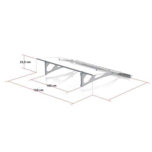 stříška nad dveře LANITPLAST BLUEMOON 150/89 stříbrná