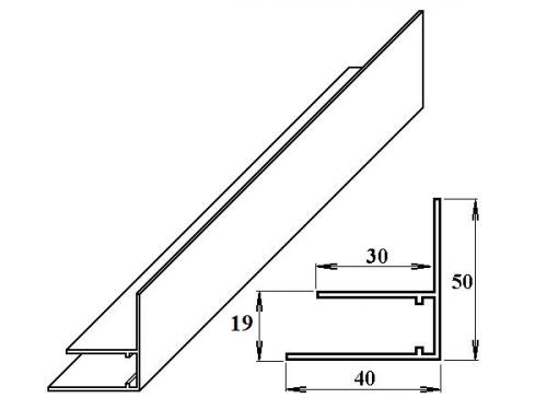 AL okrajový F-profil 16 mm, délka 6 m