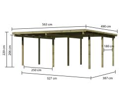 dvojitý carport KARIBU ECO 1A 62035 - V102