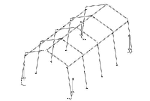 konstrukce pro foliovník 3,0x6,1 m - V104