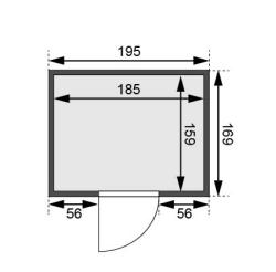 finská sauna KARIBU ADELINA (6168) - set s kamny 3,6 kW (71312)