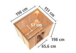 finská sauna KARIBU BODIN (47829) - set s kamny 3,6 kW (71312)