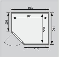 finská sauna KARIBU SIIRIN (71376) - set s kamny 3,6 kW (71312)