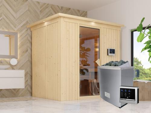 finská sauna KARIBU BODIN (47829) - set s kamny 9,0 kW (80637)