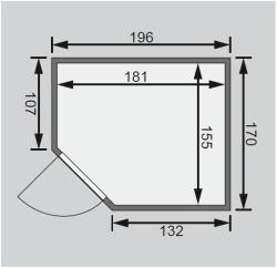 finská sauna KARIBU SIIRIN (71376) - set s kamny 9,0 kW (80637)