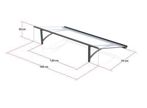 stříška nad dveře LANITPLAST RUMBA 160/54 antracit