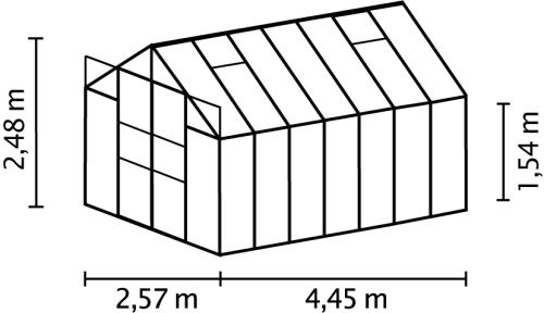 skleník VITAVIA URANUS 11500 čiré sklo 3 mm černý