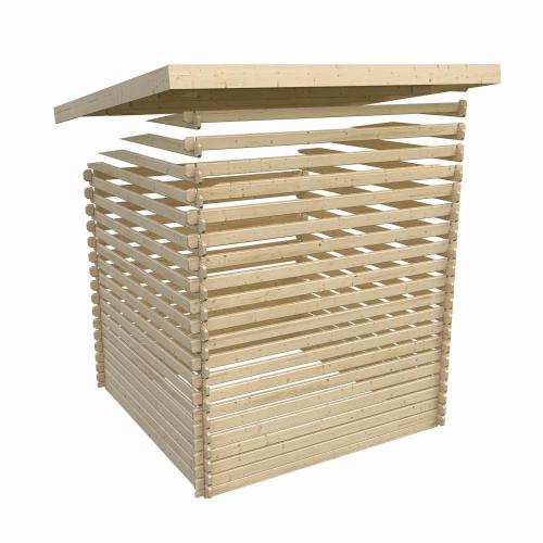 dřevěný domek KARIBU BASTRUP 3 + přístavek 200 cm (73297) natur