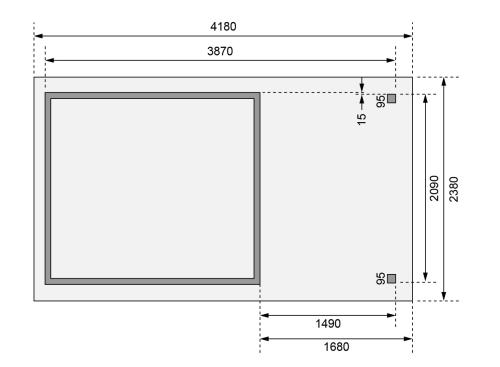 dřevěný domek KARIBU KERKO 3 + přístavek 150 cm (23515) terragrau