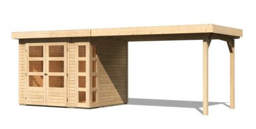 dřevěný domek KARIBU KERKO 3 + přístavek 280 cm (82936) natur LG2958