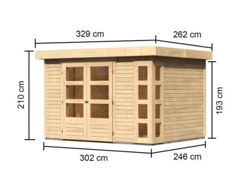 dřevěný domek KARIBU KERKO 5 (9183) natur