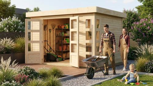 dřevěný domek KARIBU KERKO 5 (9183) natur