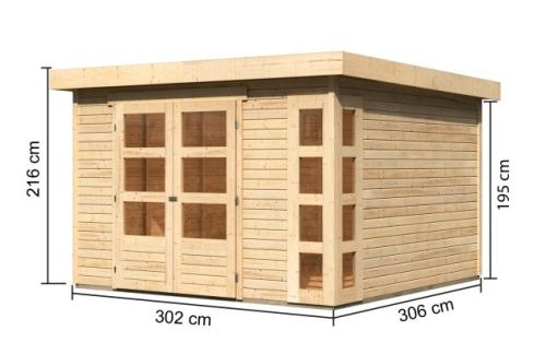 dřevěný domek KARIBU KERKO 6 (82930) natur