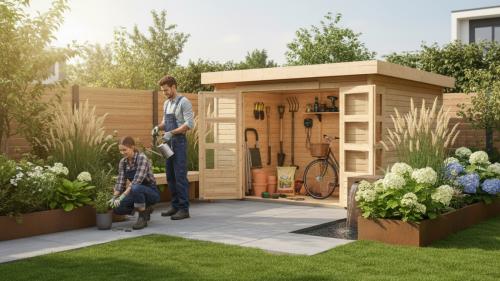 dřevěný domek KARIBU KERKO 6 (82930) natur