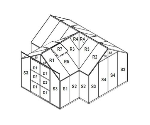 náhradní prosklení pro skleník VITAVIA SIRIUS PC 4 mm LG3048