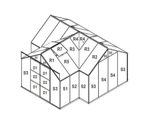 náhradní prosklení pro skleník VITAVIA SIRIUS PC 6 mm LG3049