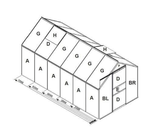 náhradní prosklení pro skleník VITAVIA VENUS 7500 PC 6 mm LG3113