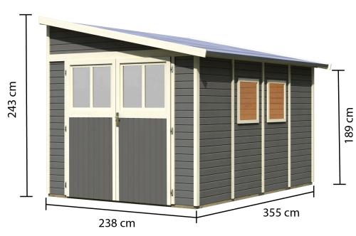 dom drewniany KARIBU BOMLITZ 4 (8887) terragrau