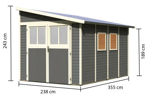 dřevěný domek KARIBU BOMLITZ 4 (8887) terragrau