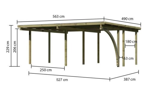 dvojitý carport KARIBU ECO 1A 62037